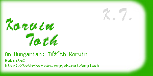 korvin toth business card